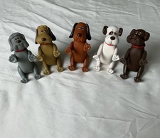 Vintage 1986 Pound Puppies Mini PVC Figures Lot of 5 Tonka Micro Dogs 40th Anniv