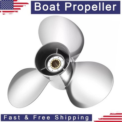 10 1/4 x 15 Stainelss Boat Propeller For Yamaha 25-60Hp 13 Spline 10.25x15
