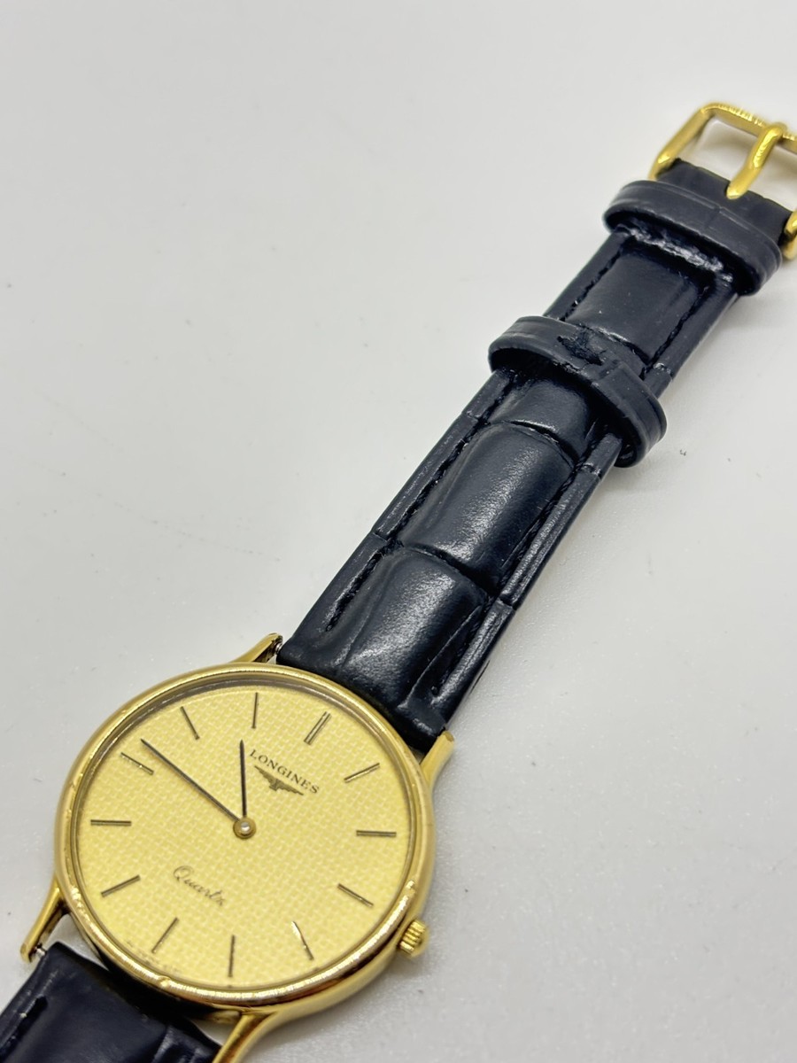 Near Mint] LONGINES Quartz Men's Watch Gold Dial Swiss Made Analog