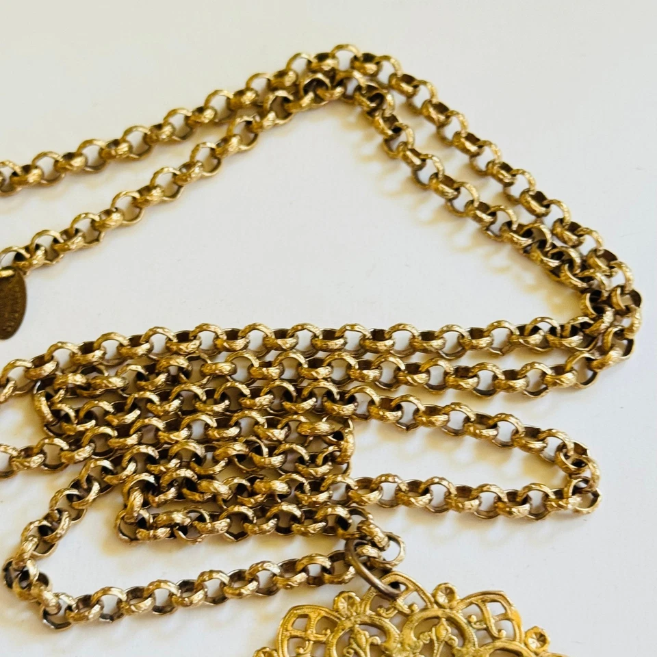 Collar Liz Palacios SF Filigrana Swarovski Joya Piedra Verde Tono Oro 36" Foto 4 de 4