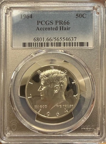 1964 Proof Kennedy Half Dollar Accented Hair PCGS PR66