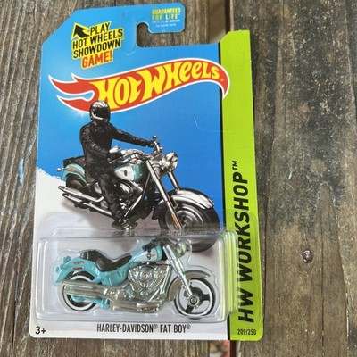 Hot Wheels HARLEY-DAVIDSON FAT BOY Turquoise HW WORKSHOP