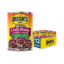 16 oz Canned Kidney Chili Bean/Mild, Source of Plant Based Protein and Fiber,...