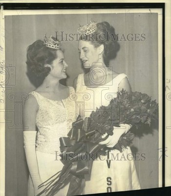 1966 Press Photo Joy Woods and Robbie Robertson of Miss America in Atlantic City