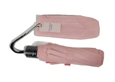 VICTORIA'S SECRET Iconic Stripe Rain Umbrella Logo Retractable Strap Pink/White