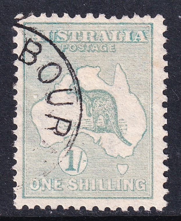 Australia one shilling 1st wmk roo with inverted watermark & CTO cancellation
