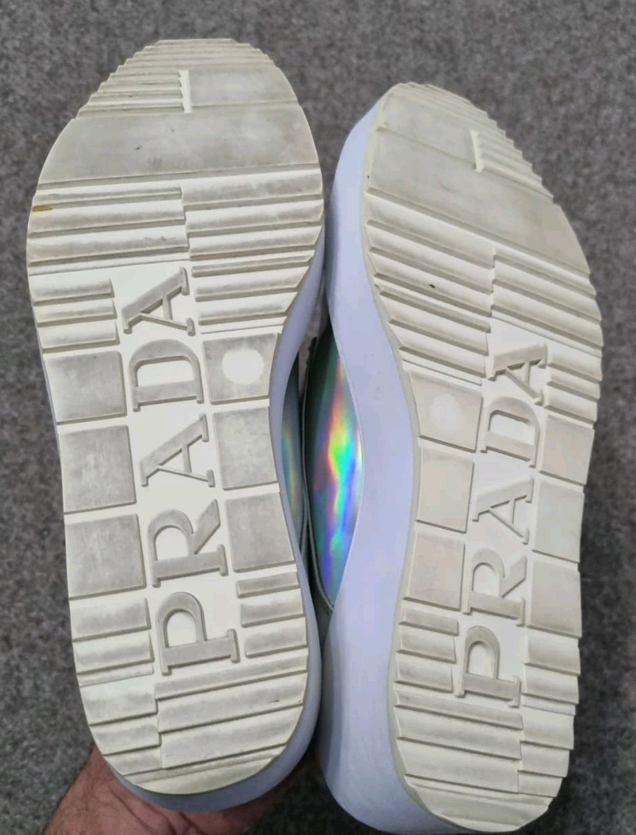 Prada Milano Shoes Women Holographic Oxford Platform Lace Up Iridescent Sz 8 Us thumbnail 13