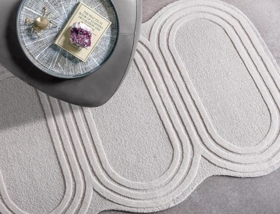 Modern Hand Woven Wool Rug, Modern Over-Tufted Textured Area Carpet 8x10