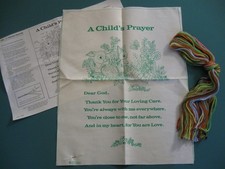 Creative Circle Crewel A CHILD S PRAYER Linen, Instructions, Yarn CC2561