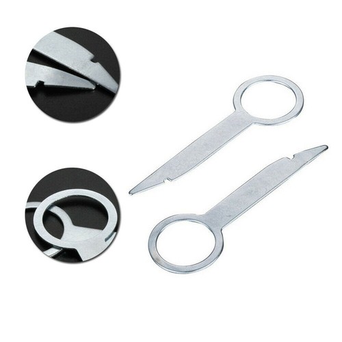 4 Pieces Auto New Car Radio Removal Tools 8cm Release Tool Keys Silver - Picture 6 of 12