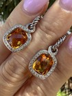 David Yurman Labyrinth Sterling Silver Diamond and Citrine Drop Earrings — photo 1