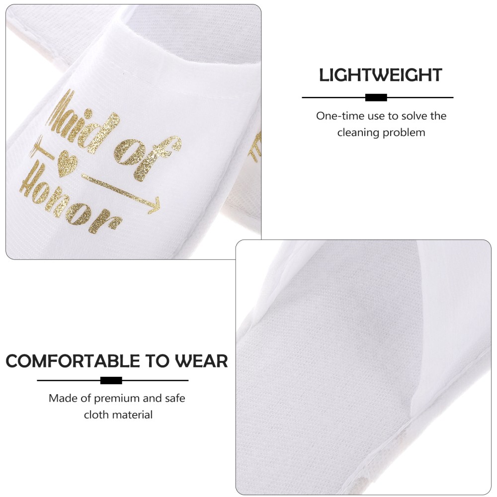 PANTOFOLA D’ORO 3 Paia Pantofole per Feste Matrimonio Viaggio Sposa e Damigelle Pigiama Sposa