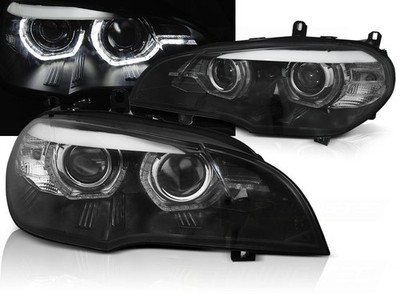 Xenon Scheinwerfer DRL LED Tagfahrlicht Set für BMW X5 E70 Bj. 07-10 Schwarz AFS