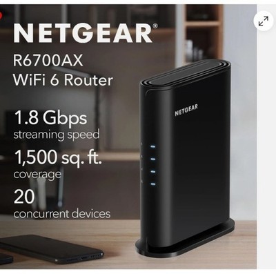 Fast Netgear R6700AX 4-Stream AX1800 WiFi 6 Router Dual-Band 1.8 Gbps