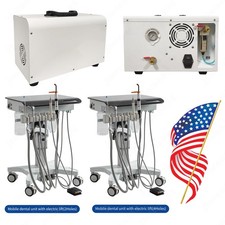 Mobile Portable Dental Delivery Unit System Cart Treatment Work Compressor 4H 2H