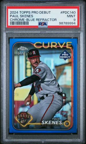 Paul Skenes 2024 Topps Pro Debut #PDC140 Chrome Blue /150 Refractor PSA 9