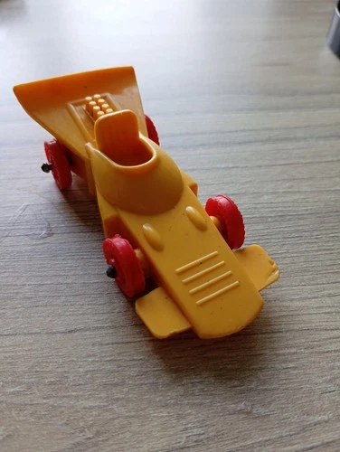 Vintage Galanite Sweden Rubber F1 Formula 1 Race Toy Car Yellow
