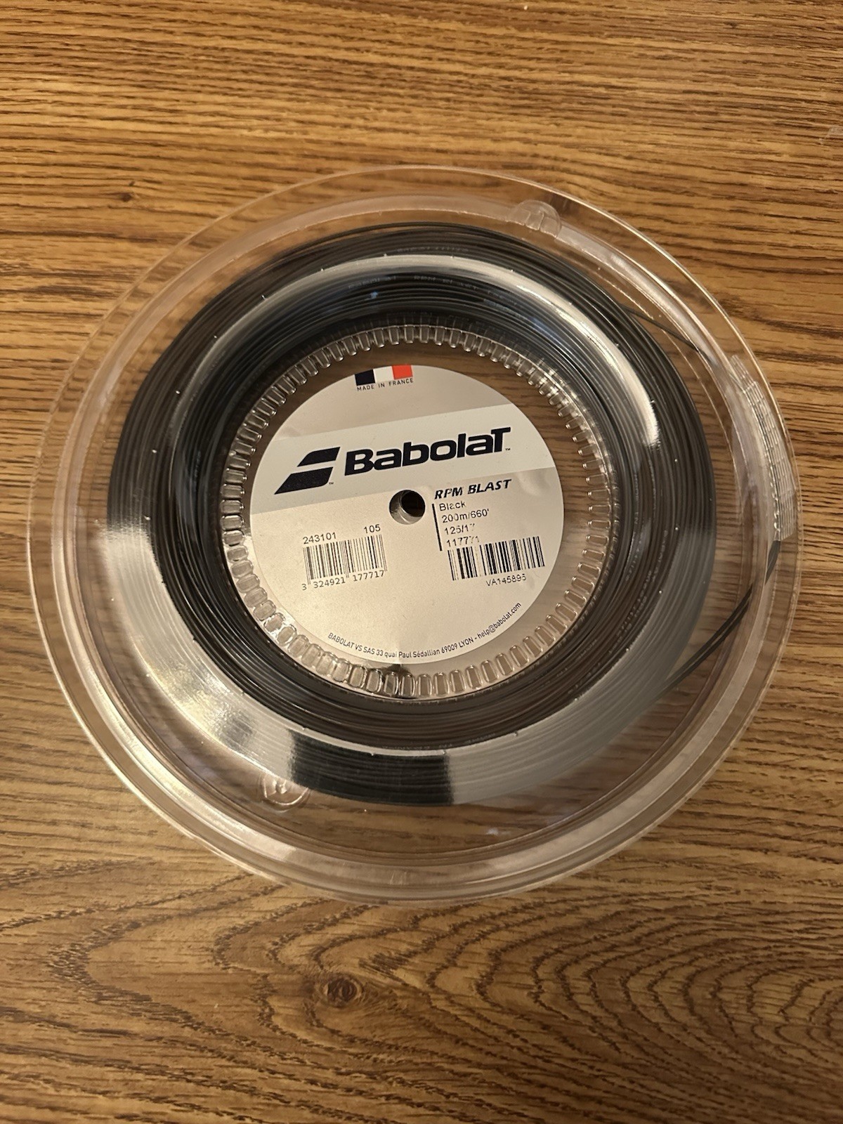 Babolat RPM Blast Tennis String Reel Black 17G 1.25mm 660ft 