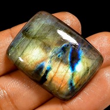 53 Ct AAA Natural Labradorite Radiant Shape Cabochon Loose Gemstone 29X22X7 mm