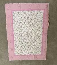 100 Cotton Both Sides Baby Quilt-Hand Made-No Plastic-Pink white-Multipurpose