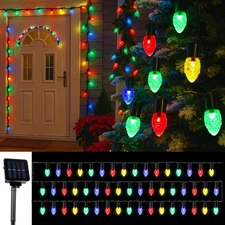 4 Pcs Christmas Solar String Lights 50 LED 33 FT Multi Colored Christmas Outd...