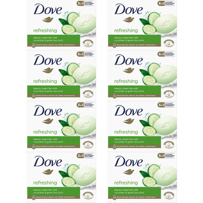Dove Refreshing Soap Bar with Cucumber Green Tea 90g / 1.7oz (Pack Of 8)