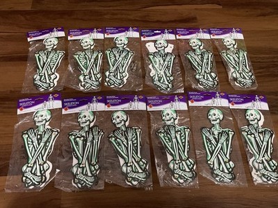 Beistle Vintage 2 Skeletons Halloween  22-inch Jointed, Assembled Lot Of 12 New