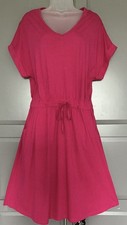 YOURS Bright Fuchsia Pink Short Sleeve Loose Fit Cotton Casual Wear Dress 16-18