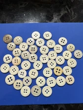 Vintage Casein Buttons Lot Off White Cream 4 Hole Early Plastic Sewing Crafts