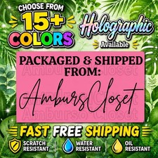 50 Custom PACKAGING 2.25" STICKERS W/ BUSINESS NAME SUPPLY LABELS SEALS