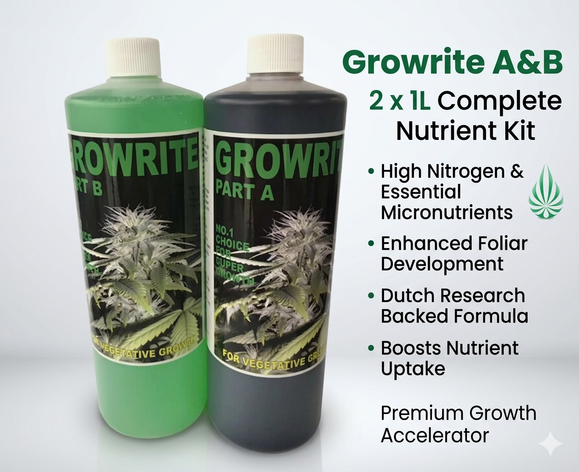 Grow Rite Hydroponic Growrite A&B Vegetative Stage of Growth Nutrient 2X1L Hydroponics ...