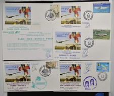 ZAR,Djibouti,New Caledonia to FRANCE 1987/88 x6 AF CONCORDE First Flight Covers