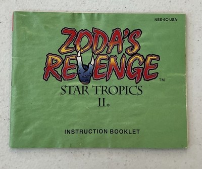 Star Tropics II Zoda's Revenge Nintendo NES Water Damaged Manual Only