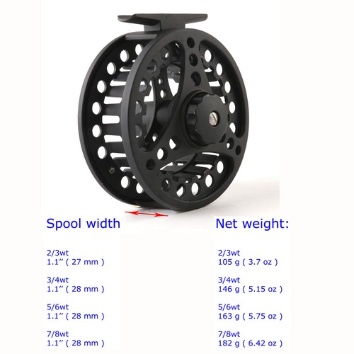 Maxcatch 1/2/3/4/5/6/7/8WT Fly Reel Black/Sliver Aluminium Fly Fishing Reel - Picture 9 of 11