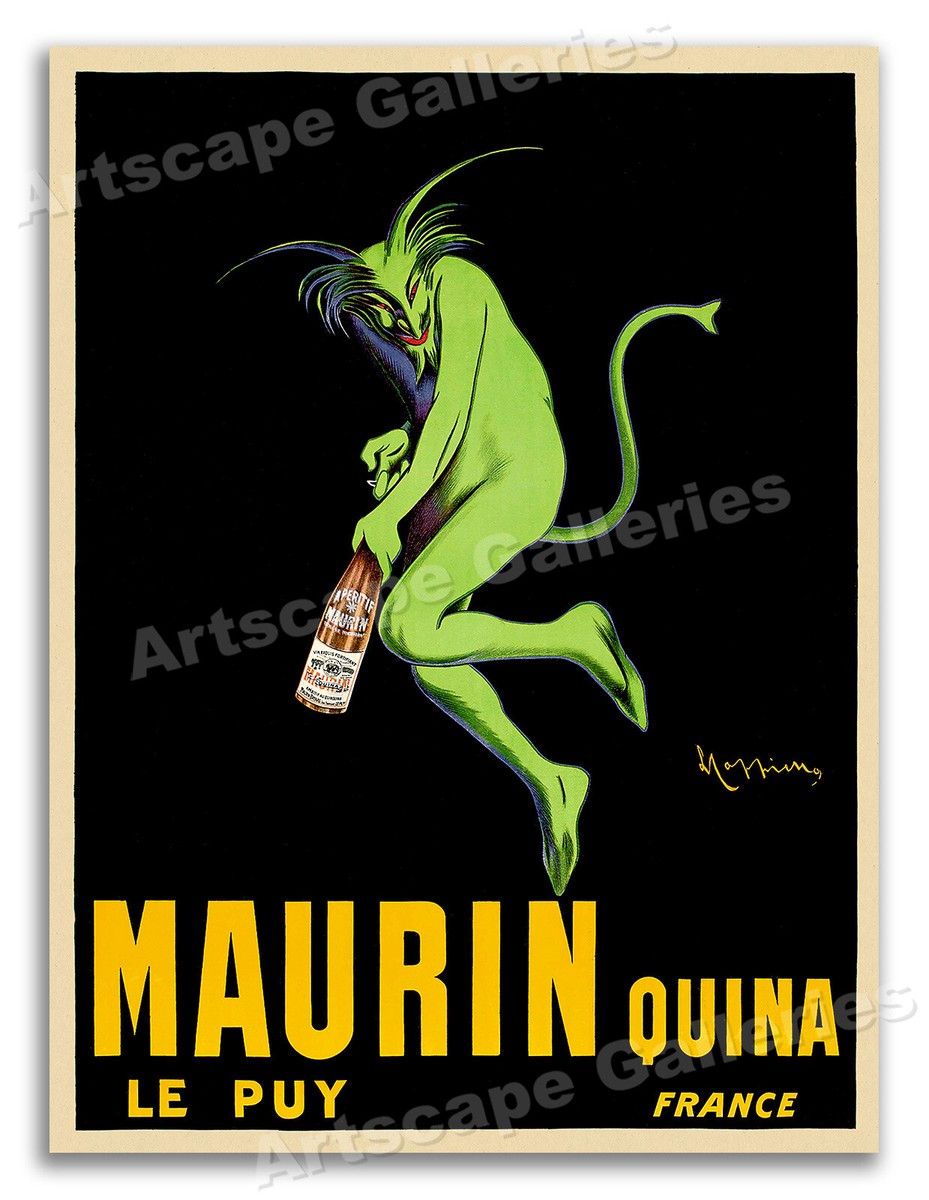1906 Leonetto Cappiello Maurin Quina Vintage Alcohol Poster Art