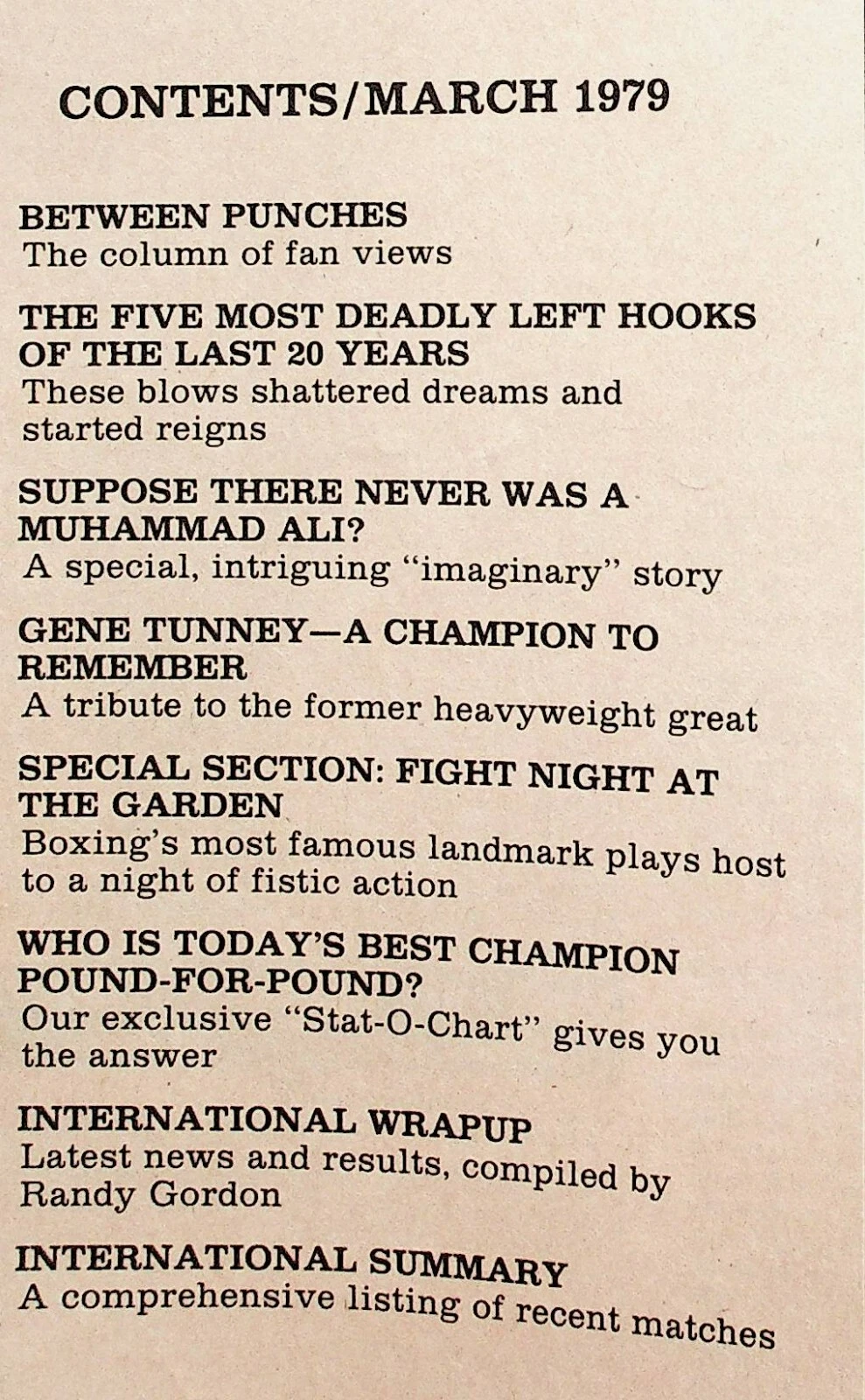 1979 March Big Book Of Boxing Magazine Muhammad Ali Gene Tunney - Picture 2 of 5