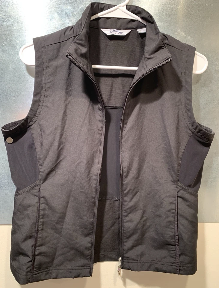 Colete Feminino de Golfe Callaway M PRETO Completo com Zíper Bidirecional, Malha Ventilação Decote Simulado Golfe - Imagem 4 de 4