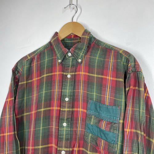 Vintage Ralph Lauren Flannel Shirt Mens L Tall Red Green Check Tartan - Picture 2 of 7