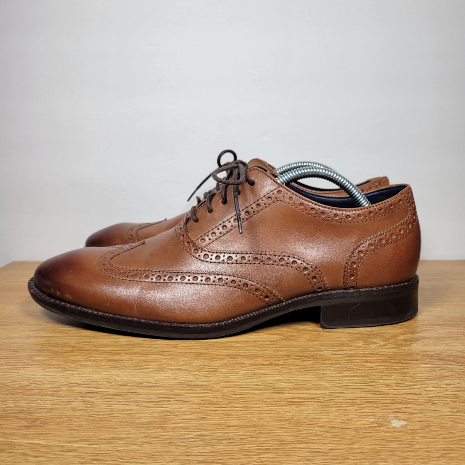 SAOLA Scarpe eleganti Cole Haan Wayne Oxford British Tan punta alare C30687 da uomo taglia 10