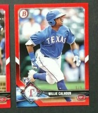 2018 BOWMAN WILLIE CALHOUN RC RED 5/5 DODGERS