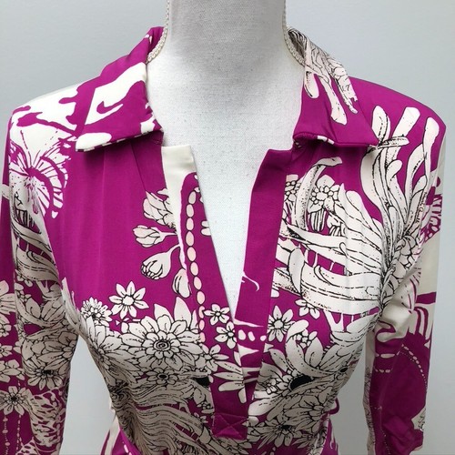 Roberto Cavalli Dress Womens Large Pink Belt Floral Garden Office Career - Picture 2 of 14