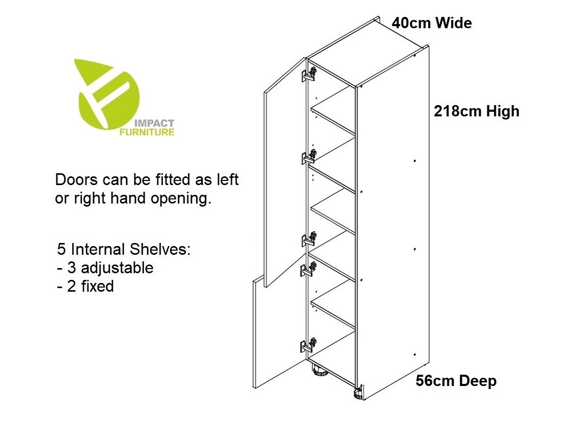 Kitchen Set 12 Units Tall Larder 2.8m Pantry White Gloss Grey