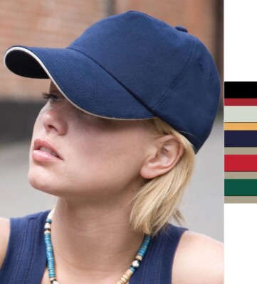 2 Stück Set Result Caps Damen Baseball Cap Baumwolle Klemmverschluss bedruckbar 