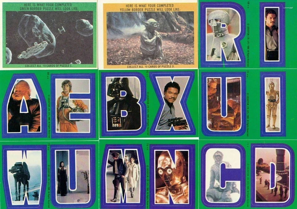 1980 TOPPS THE EMPIRE STRIKES BACK VINTAGE SERIES 3 GREEN STICKER CARDS SET NRMT - Image 4 of 4