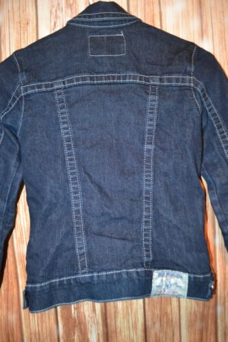 True Religion Boy's Trucker Jacket Snap Buttons Dark Blue Denim Jacket Size XS - Picture 4 of 10
