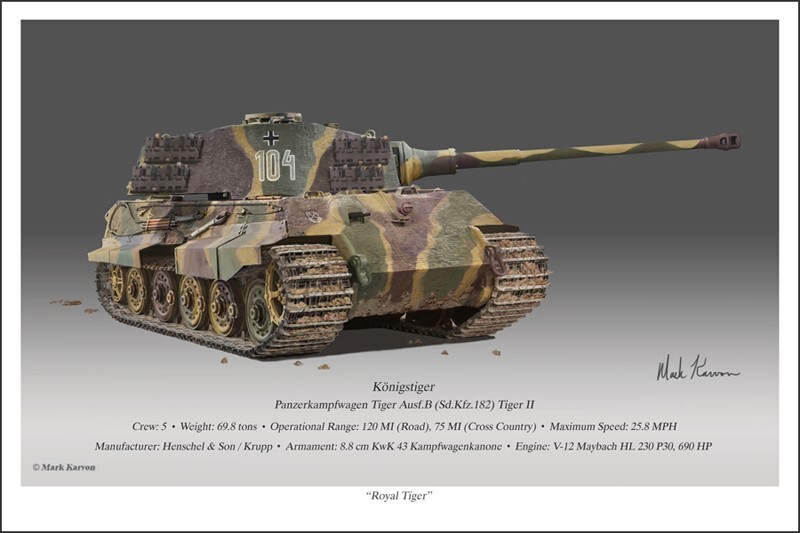 Tiger II Tank Military Art Print 16