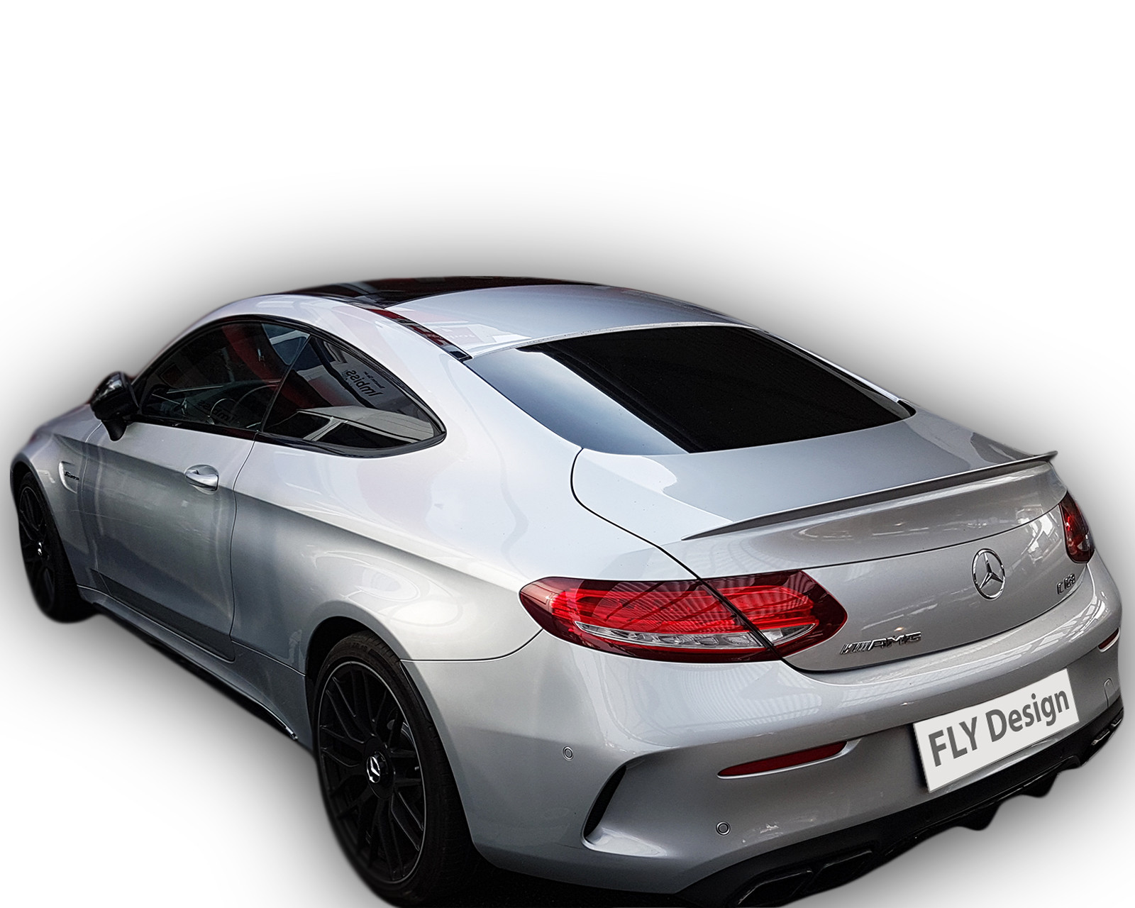 Suitable for MERCEDES Coupe C 205 body tuning with slim spoiler BLACK painted