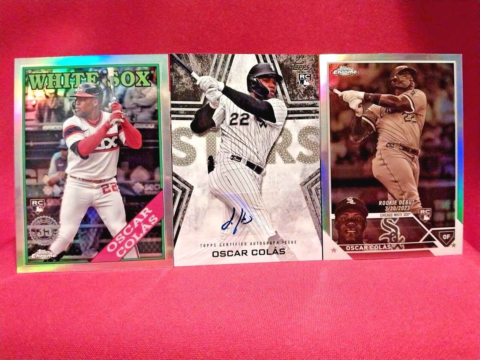 Oscar Colas 2023 Topps Update Stars Auto /199+Sepia Chrome Refra + 88' Chrome 😁