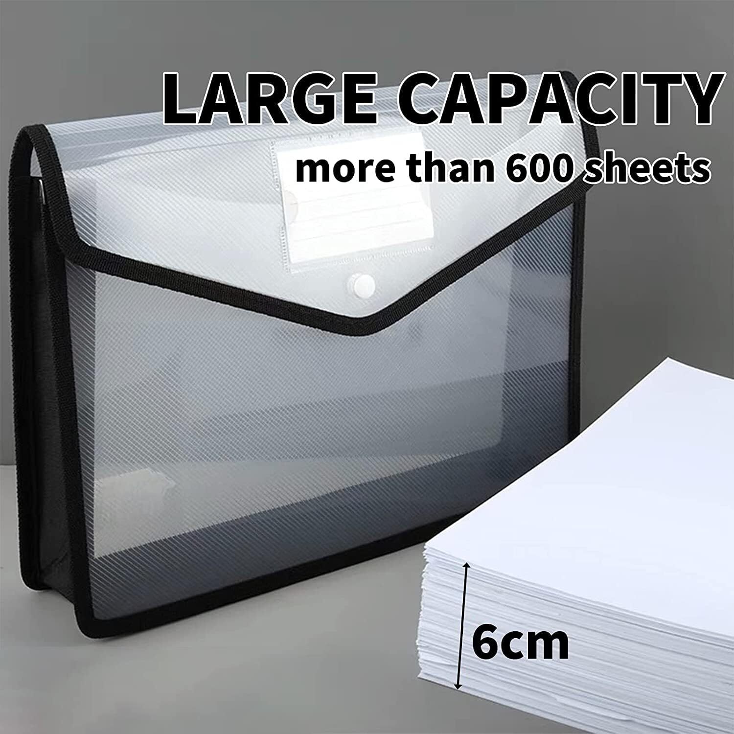 Plastic File Folders Legal Size Expandable Document Folder with Snap ...
