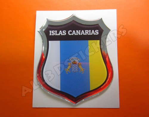 Autocollants Drapeau Îles Canaries (x6) - 4cm - Espagne - Mobile/S Ticker
